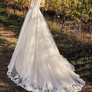 Lace a-line wedding dress
